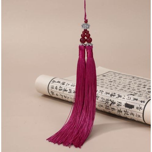 Jade Bead Tassel Polyester Silk Tassels DIY Crafts Tassel Jewelry Making Home Decor Pendant Embellish Fringe (3076L) - Image 9