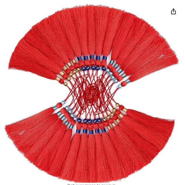 Silky Handmade Flossy Bookmark Tassels with Cord Loop and Beads for Earring Jewelry Making Invitation Souvenir(3075L) - Image 5