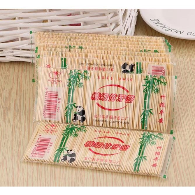 100pcs/Bag Bamboo Toothpick Disposable Natural Toothpick Family Restaurant Accessories Fruit Single Tooth Stick(3116L)