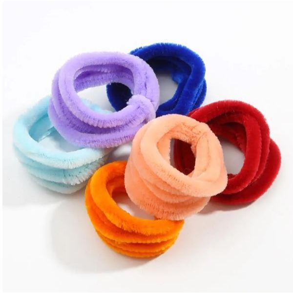 100pcs/lot Kids Creative Colorful Glitter Plush Bend Soft Felt Strip DIY Chenille Sticks Craft Educational Toy (3123L) - Image 3
