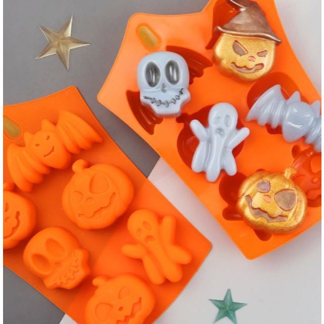 6/8/18/50 Cavities Halloween Scary Silicone Mold Hat Skull Tomb Bat Pumpkin Spider Chocolate Gummy Mould Cake Dec(3126L) - Image 2