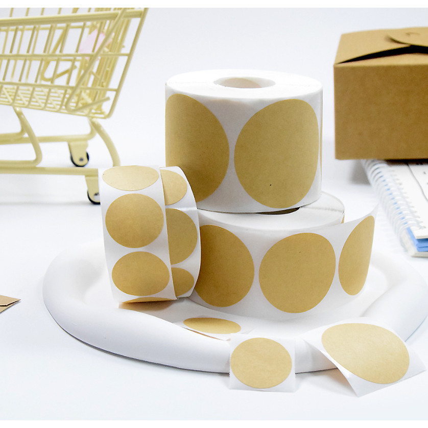 1.5inch Round Brown Label Stickers Reusable Waterproof Stickers for Containers Jars Mason Spice 牛皮纸圆形不干胶贴 (3015L) - Image 3