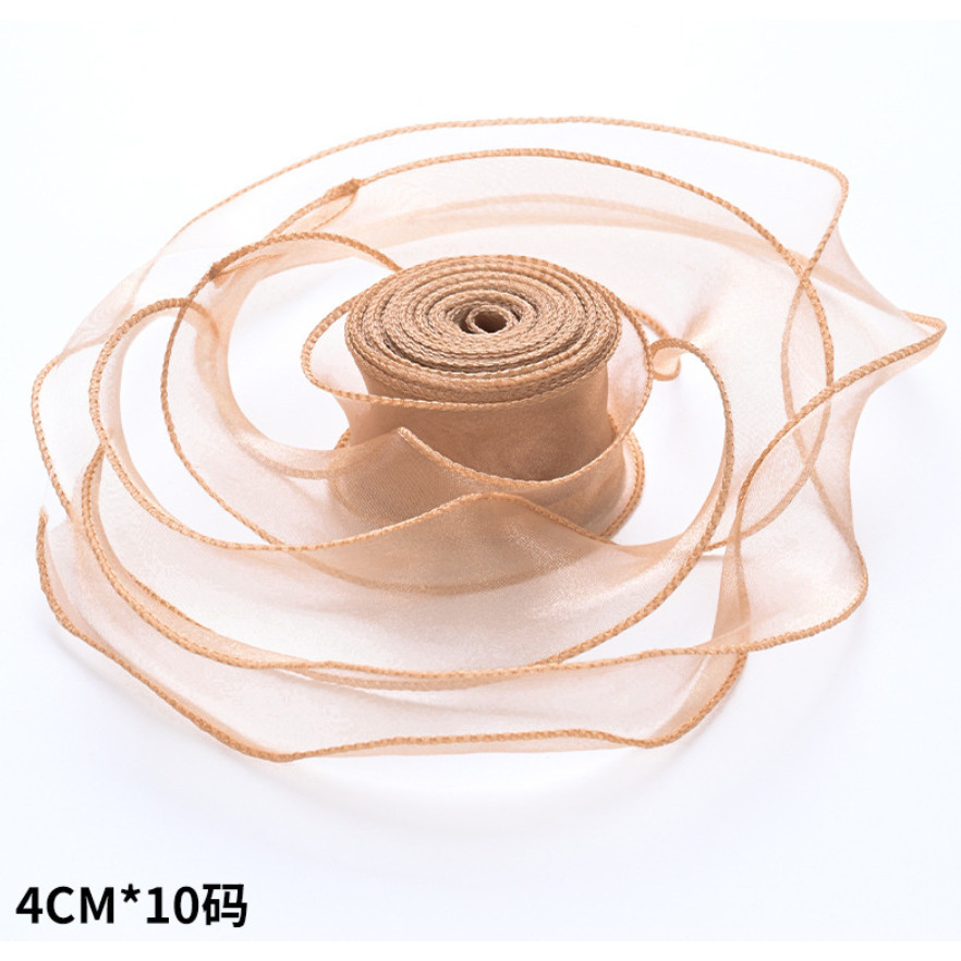 10yards/roll Fishtail Yarn Wave Sheer Chiffon Organza Ribbons Gift Box Packaging Bouquet Wrapping 鱼尾纱波浪纱丝带 (2971L) - Image 11