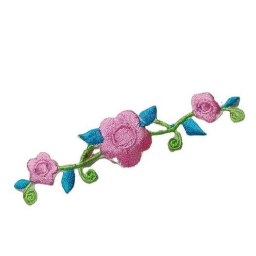 1pc Flower Spray, Iron On patch, Flower patch, Pink flower, Embroidery patch, Flowers patch, Embroidery 小藤梅花刺绣布贴 (3064L) - Image 10