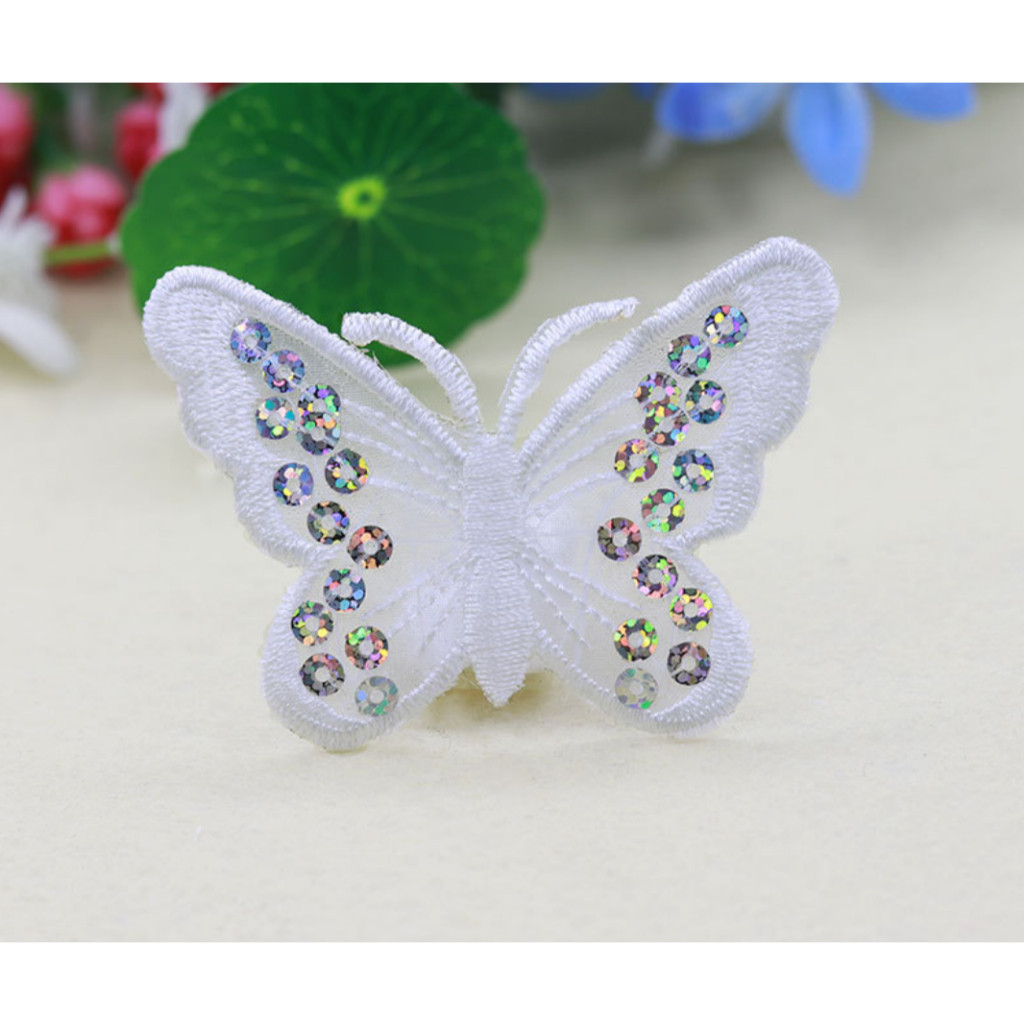 1pc Mixing Sequins Patch Embroidered Butterfly Iron On Patches For Clothing Badge Sticker Apparel Accessories刺绣蝴蝶(4007L) - Image 12