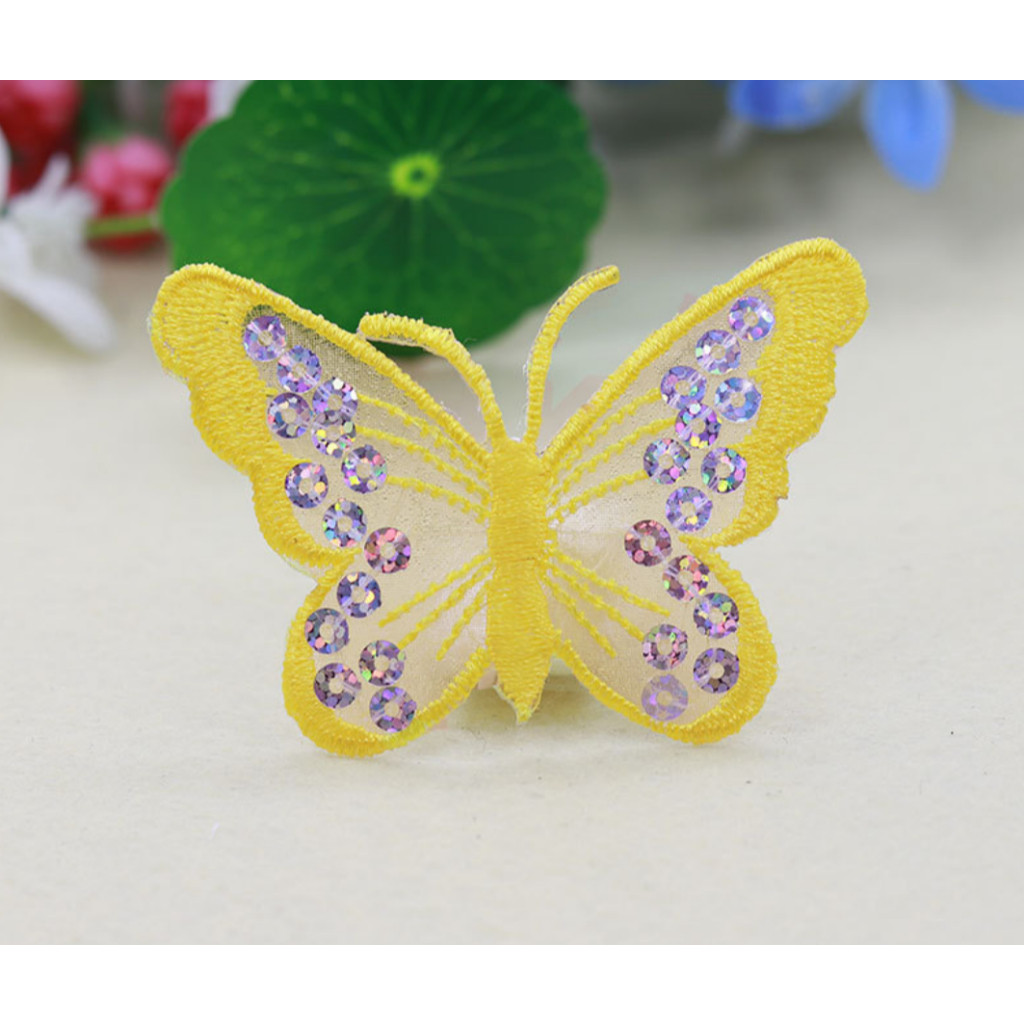 1pc Mixing Sequins Patch Embroidered Butterfly Iron On Patches For Clothing Badge Sticker Apparel Accessories刺绣蝴蝶(4007L) - Image 13