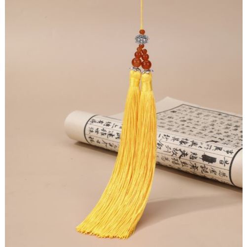 Jade Bead Tassel Polyester Silk Tassels DIY Crafts Tassel Jewelry Making Home Decor Pendant Embellish Fringe (3076L) - Image 11