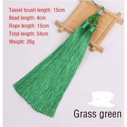 Jade Bead Tassel Polyester Silk Tassels DIY Crafts Tassel Jewelry Making Home Decor Pendant Embellish Fringe (3076L) - Image 12