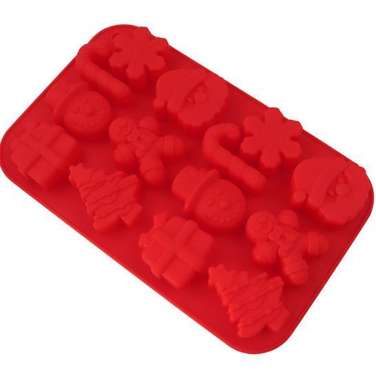 14 Cavities Silicone Christmas Tree Snowman Shapes Cake Mould Chocolate Candy Pan Soap Moulds Ice Cube Tray(3127L) - Image 8