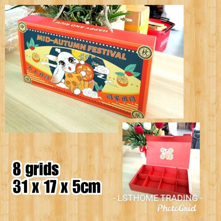 Mid-Autumn Festival Moon Cake Packing Box Boxes for Packaging Gift Bags with Handles Paper Bags Blue Gift Bags (3152L) - Image 8
