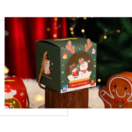 1pc New Christmas apple box open window cute handheld children's candy bags cartoon Christmas Eve gift box(3158L) - Image 7