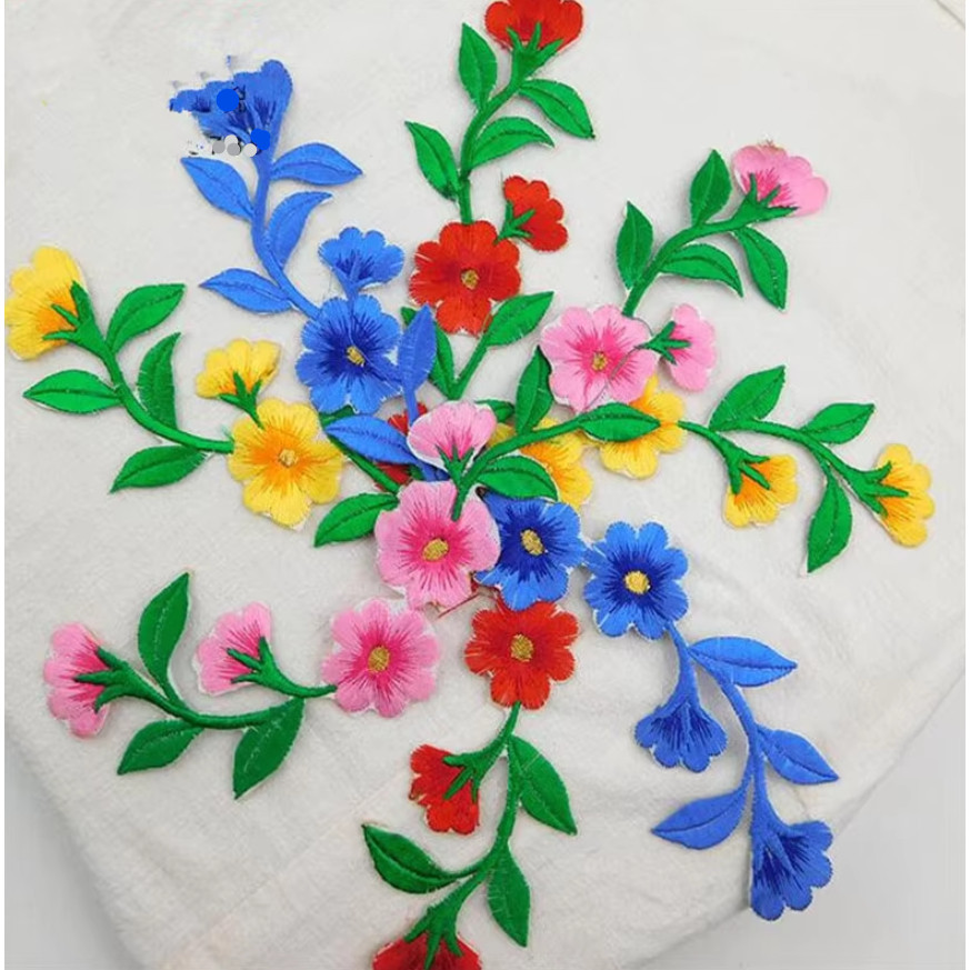 New Style Embroidered Flower Waistband Collar DIY Decorative Long Flower Pattern Patch Clothing Accessories 刺绣布贴 (4008L) - Image 4