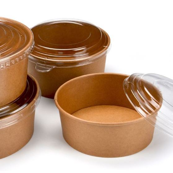 900ML/1150ML Brown Paper Bowl with Lids, Disposable Bowls for Salad, Soup, Hot/Cold Food-Microwave & Freezer Safe(3098L) - Image 4