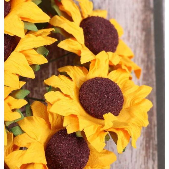 10pcs/lot Small Fake Simulation Sunflowers Small Fake Silk Sunflowers Faux Yellow Flowers Bulk for Craft Party (3124L) - Image 3