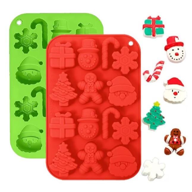 14 Cavities Silicone Christmas Tree Snowman Shapes Cake Mould Chocolate Candy Pan Soap Moulds Ice Cube Tray(3127L) - Image 5