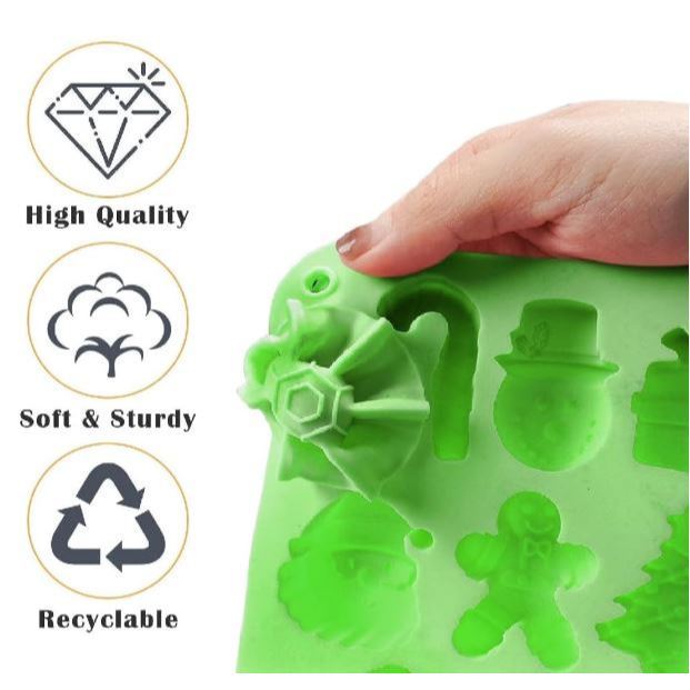 14 Cavities Silicone Christmas Tree Snowman Shapes Cake Mould Chocolate Candy Pan Soap Moulds Ice Cube Tray(3127L) - Image 6