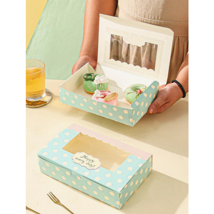 Kraft Paper Boxes For Packaging Cupcake Pink Window Flower Gift Wedding Bags For Cake Candy Cookies Toy Party (3151L) - Image 8