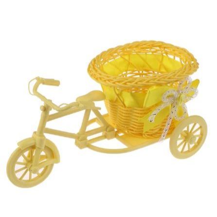 White Bicycle Decorative Flower Basket Wedding Decoration Plastic Tricycle Design Pot Storage Party(3062L) - Image 13