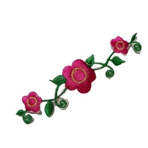 1pc Flower Spray, Iron On patch, Flower patch, Pink flower, Embroidery patch, Flowers patch, Embroidery 小藤梅花刺绣布贴 (3064L) - Image 11
