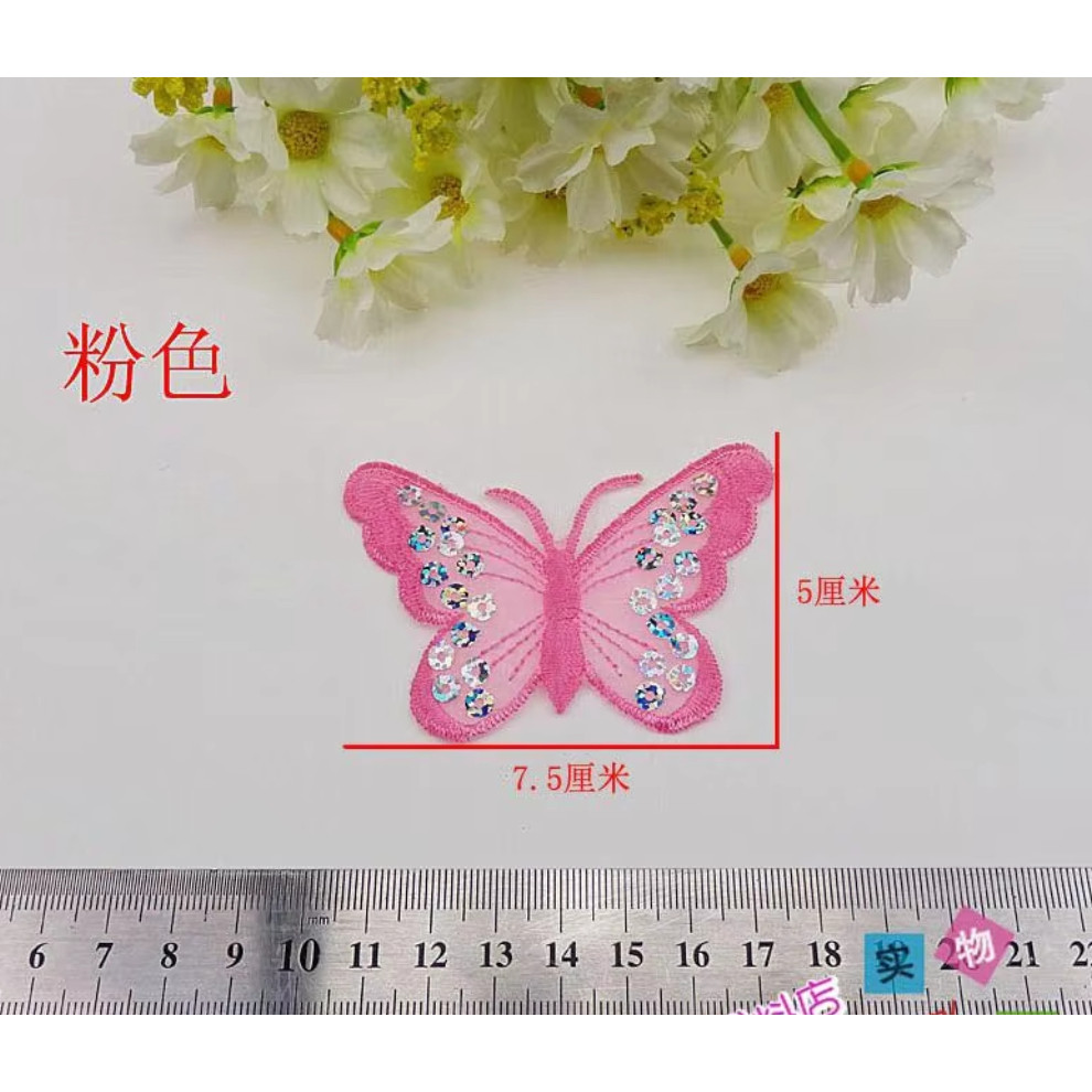 1pc Mixing Sequins Patch Embroidered Butterfly Iron On Patches For Clothing Badge Sticker Apparel Accessories刺绣蝴蝶(4007L) - Image 4