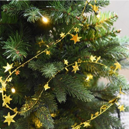 7.5m Christmas Tree Pendant Star Glitter Wire Tinsel Garland Sparkly Star String Xmas Party New Year Diy Decor (3066L) - Image 2