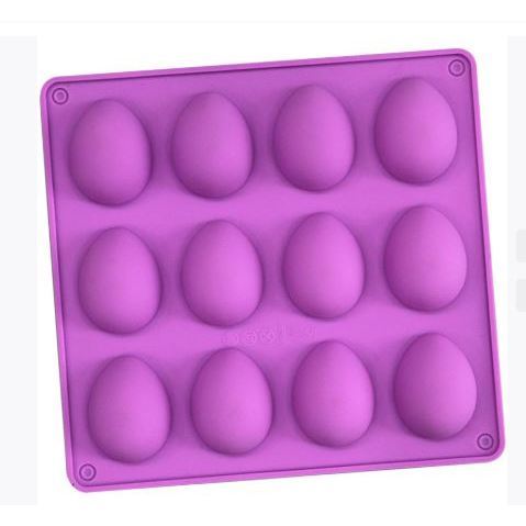 12 Cavity Easter Egg Shaped Chocolate Mold, Non-stick Jello Egg Mold Silicone Baking Mold for DIY Cake Decoration(3135L) - Image 7