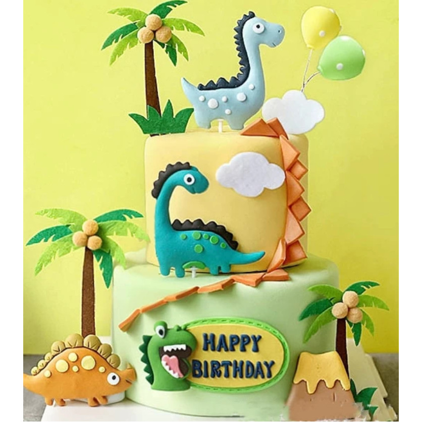 Roar Dinosaur Birthday Cake Topper Happy Birthday Cake Girl Boy 1st Birthday Party Decor (3163L) - Image 3