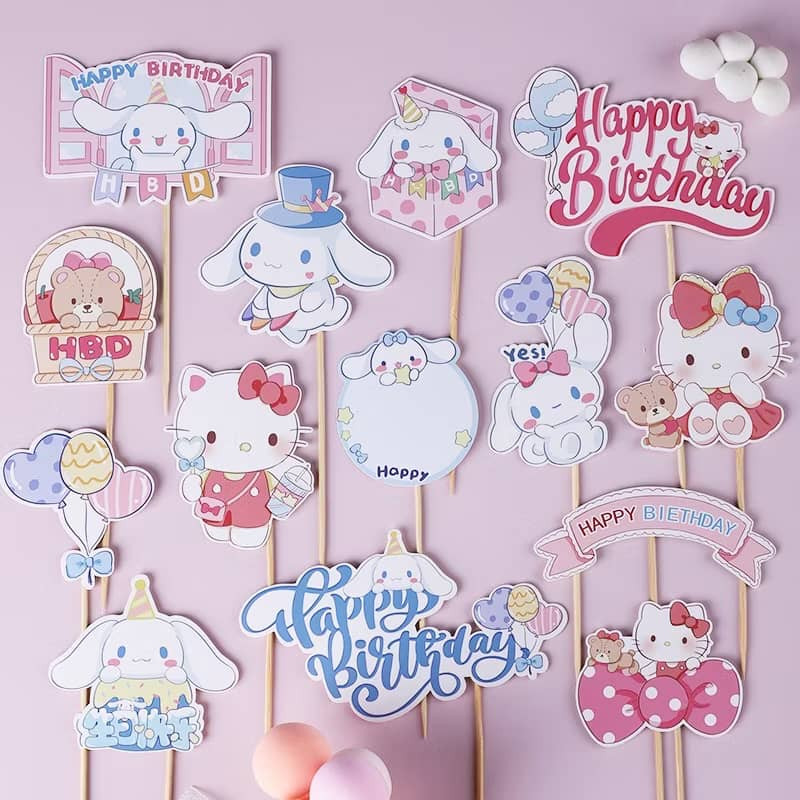 Sanrio Kuromi Cake Topper Cute Cartoon Cupcake Decoration Anime Party Dessert Decor Mini Model Kid Birthday Party(3166L) - Image 5