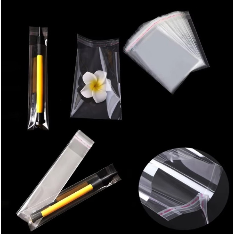 100pcs OPP Transparent Rectangular Plastic Self-adhesive Bag Ziplock Pouch Pen Jewelry Candy Packaging (3070L) - Image 8