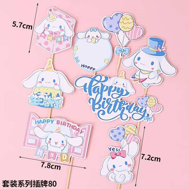 Sanrio Kuromi Cake Topper Cute Cartoon Cupcake Decoration Anime Party Dessert Decor Mini Model Kid Birthday Party(3166L) - Image 6