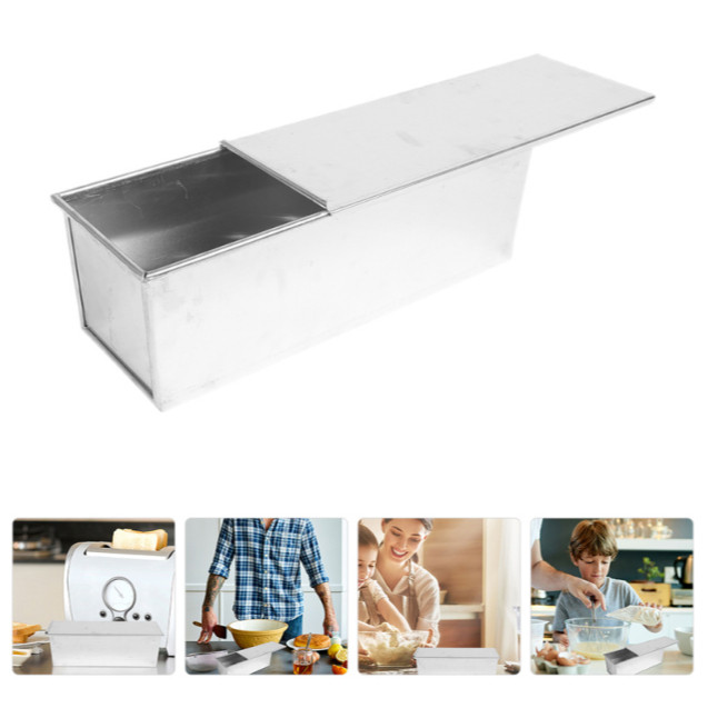 450g/750g Loaf Pan With Cover Bread Baking Mould Cake Toast Non-Stick Toast Box with Lid Aluminized Steel Bread(2266L) - Image 7