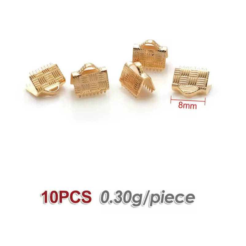 10pcs Silver KC Gold Color Rope Ends Fastener Clasps High Quality Diy Accessories 格纹马仔扣配饰 (4012L) - Image 12