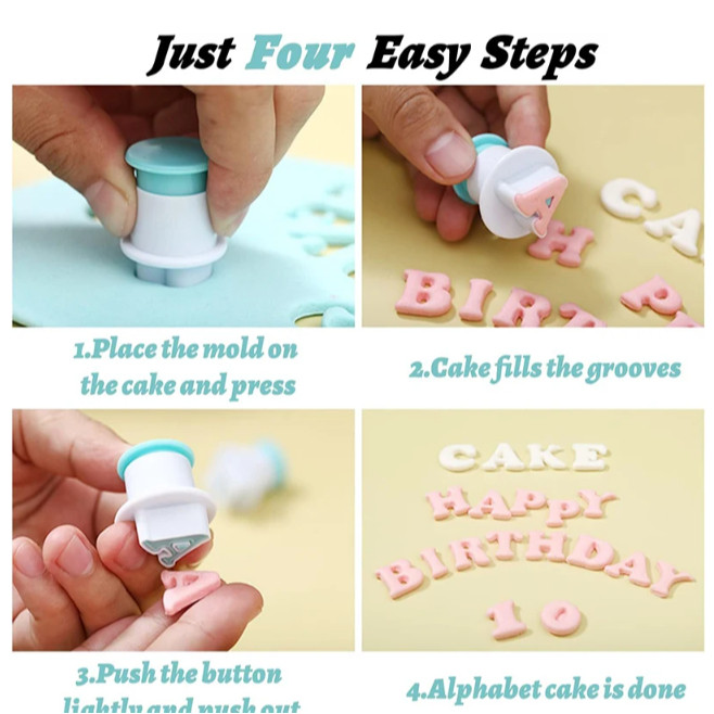 Alphabet And Number Fondant Cake Mold Cookie Cutter DIY Embosser Cutter Cake Biscuit Mold Decorating Tool (3162L) - Image 7
