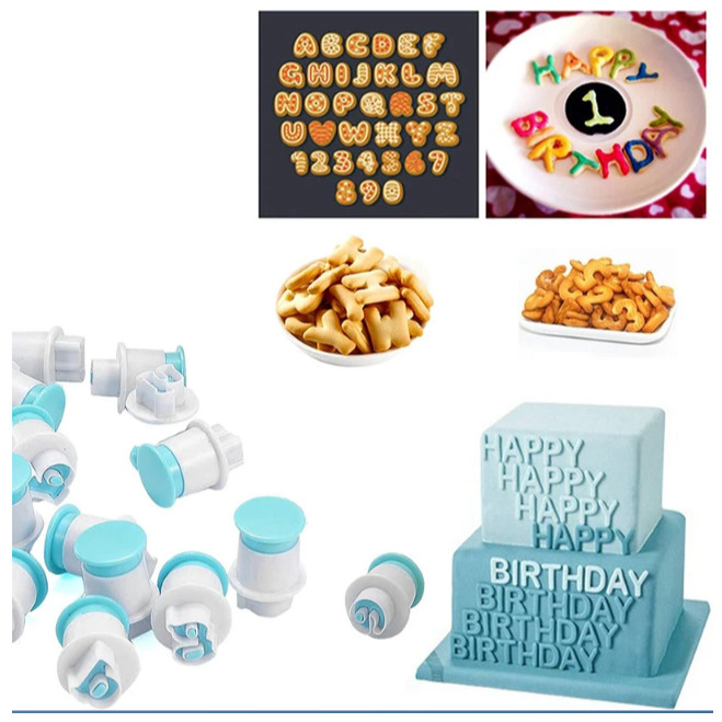 Alphabet And Number Fondant Cake Mold Cookie Cutter DIY Embosser Cutter Cake Biscuit Mold Decorating Tool (3162L) - Image 2