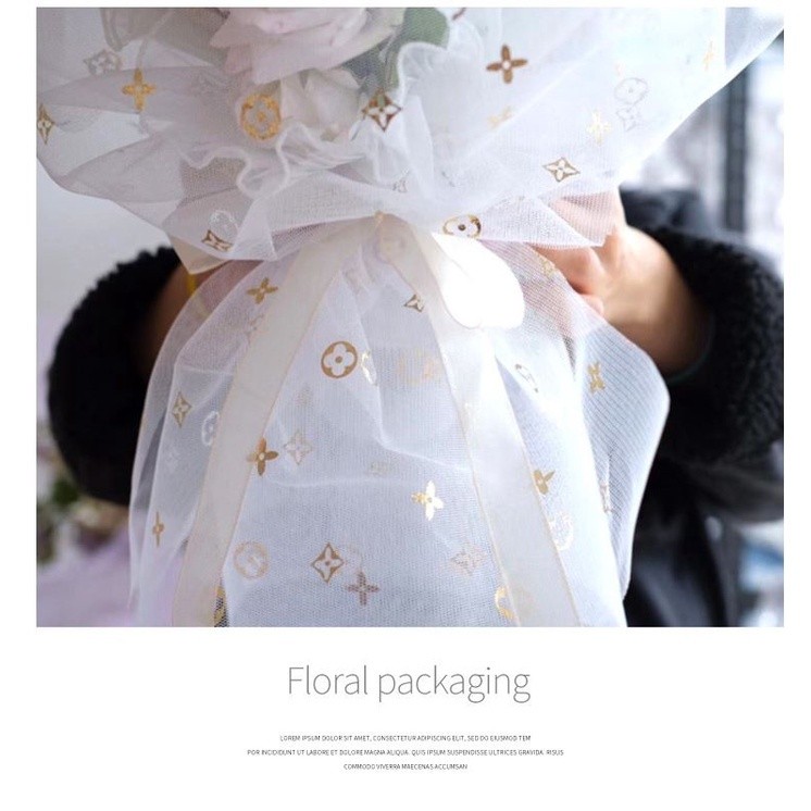 1yard Fashion Flower Wrapping Mesh Paper Wedding Party Supplies Handmade Decorative Flower (1526L) - Image 5