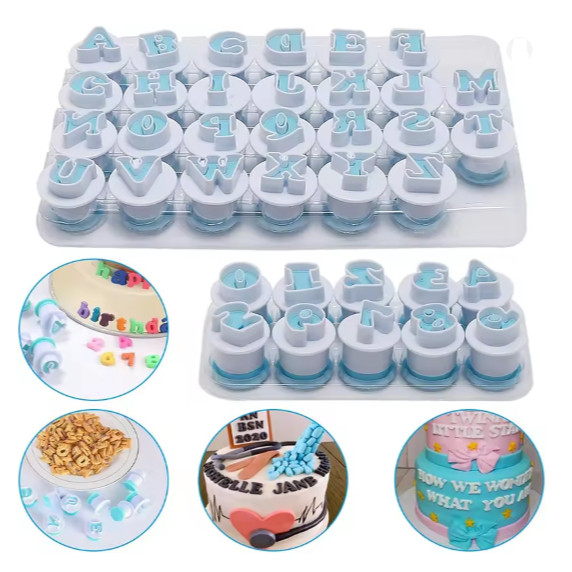 Alphabet And Number Fondant Cake Mold Cookie Cutter DIY Embosser Cutter Cake Biscuit Mold Decorating Tool (3162L)