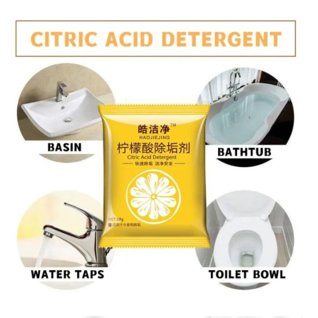 10g/pack All Purpose Descaler Kettle Iron Limescale Remover Cleaner De-Scaler Lemon (3173L) - Image 3