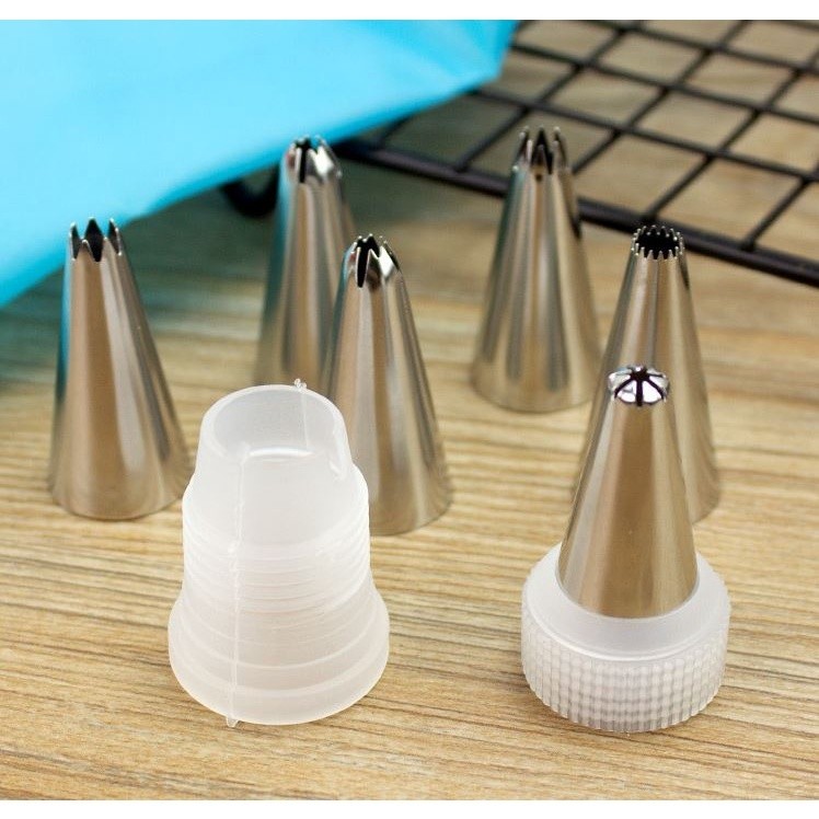 New 7/8Pcs/Set Silicone Pastry Bag Tips Kitchen Cake Icing Piping Cream Cake Decorating Tools (2262L) - Image 2