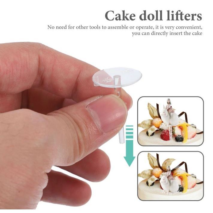5Pcs Cake Decorating Base Plastic Nail Cupcake Lifters Clear Holder Toy Inserts Safe Easy Use Celebrations(3161L) - Image 2
