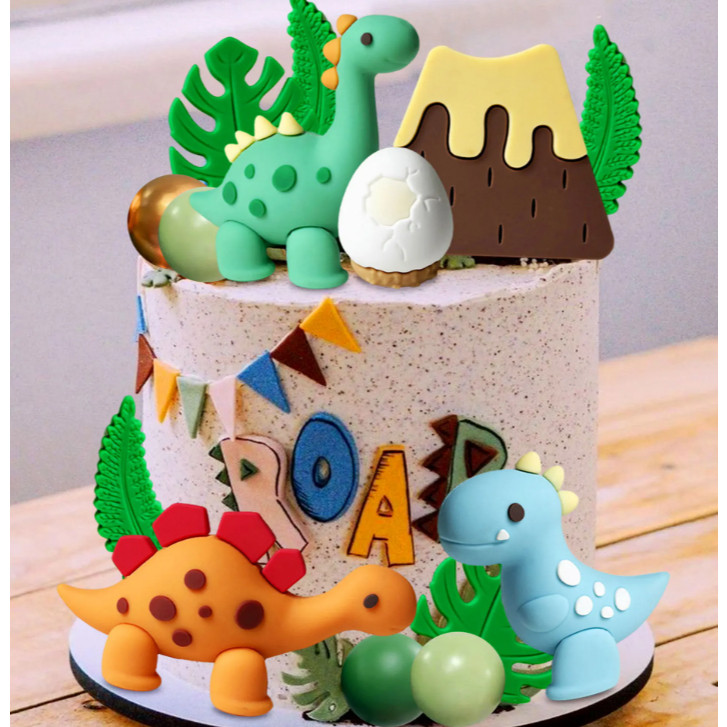 Roar Dinosaur Birthday Cake Topper Happy Birthday Cake Girl Boy 1st Birthday Party Decor (3163L) - Image 5