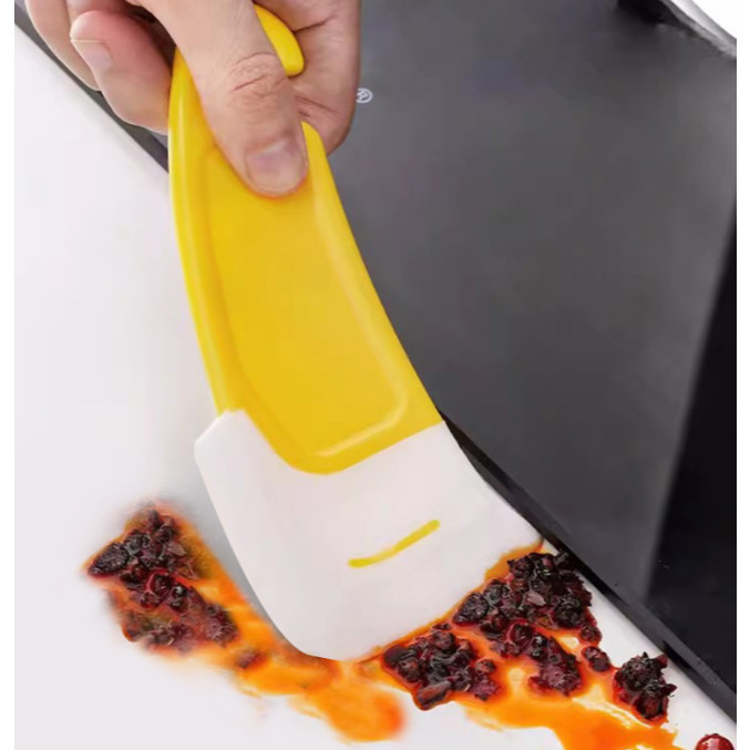 Silicone Kitchen Scraper Cleaning Spatula for Food Residue Stains Pot Fry Pan Dish Oil Plate Clean Brush Baking (3170L) - Image 2