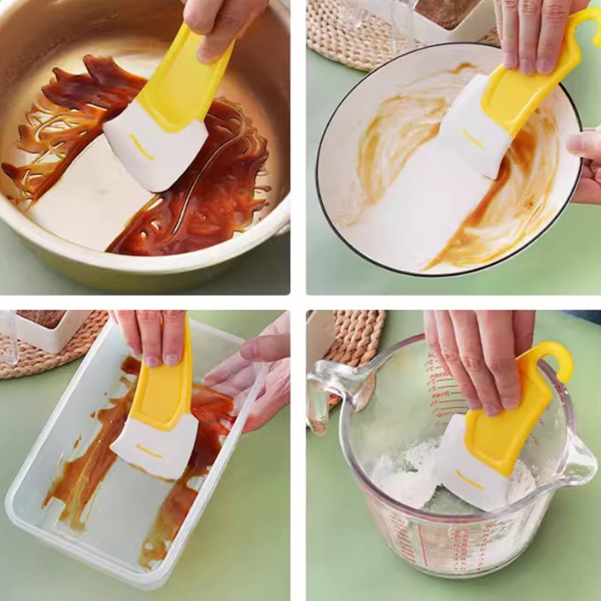 Silicone Kitchen Scraper Cleaning Spatula for Food Residue Stains Pot Fry Pan Dish Oil Plate Clean Brush Baking (3170L) - Image 8