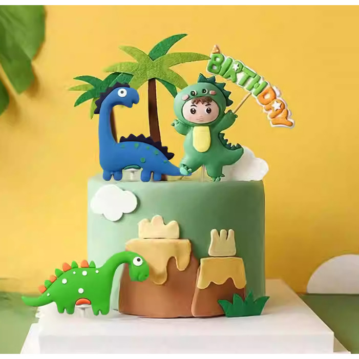 Roar Dinosaur Birthday Cake Topper Happy Birthday Cake Girl Boy 1st Birthday Party Decor (3163L)