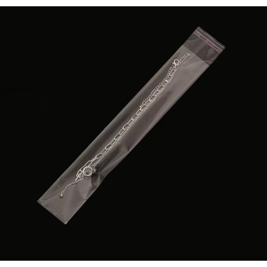100pcs OPP Transparent Rectangular Plastic Self-adhesive Bag Ziplock Pouch Pen Jewelry Candy Packaging (3070L) - Image 5