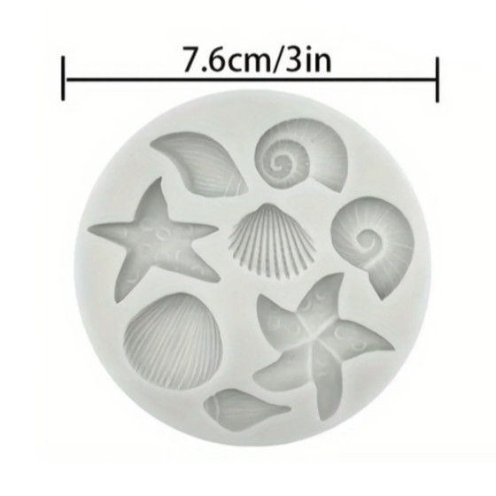 3D Marine Theme Silicone Mold Seashell Conch Starfish Baking Mold For DIY Cake Chocolate Candy Fondant Decor(3180L) - Image 8