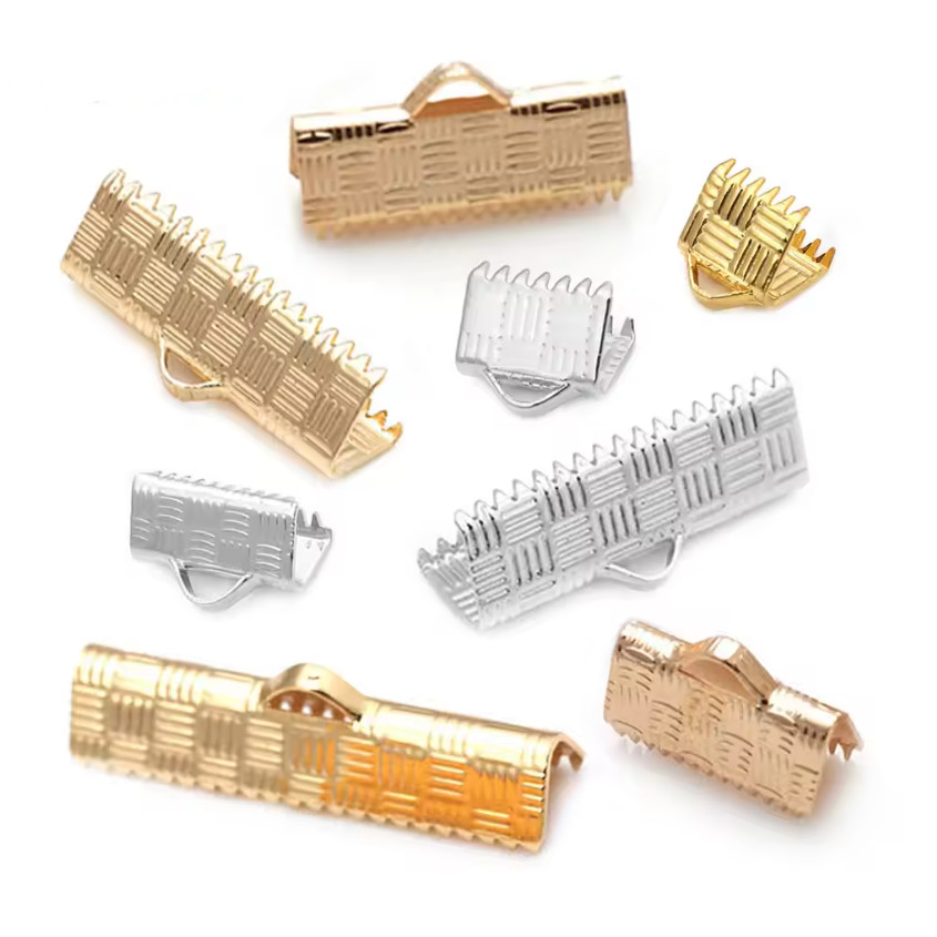 10pcs Silver KC Gold Color Rope Ends Fastener Clasps High Quality Diy Accessories 格纹马仔扣配饰 (4012L) - Image 4