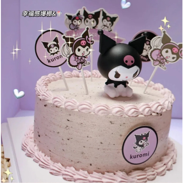 Sanrio Kuromi Cake Topper Cute Cartoon Cupcake Decoration Anime Party Dessert Decor Mini Model Kid Birthday Party(3166L) - Image 4