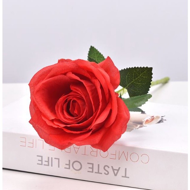 1pc Artificial Red Rose Wedding Decoration Artificial Flowers Vivid Real Touch Roses Artificial Silk Flower Bride(2062L) - Image 9