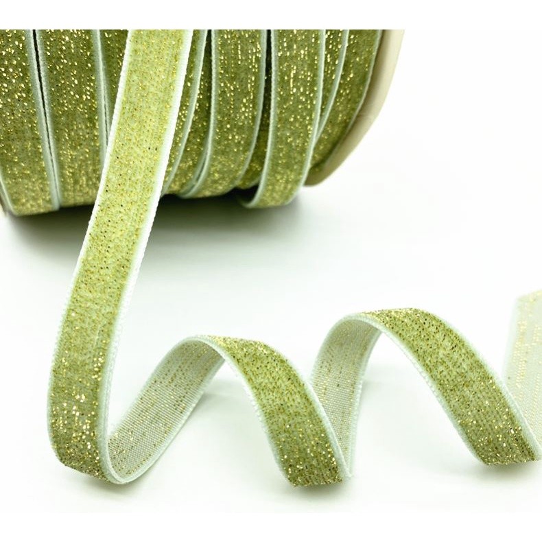 10mm Gold and Silver Wire Velvet Ribbon Wedding Party Decoration Handmade Ribbon Gift Wrapping Hair 葱绒头饰闪亮织带(2074L) - Image 12