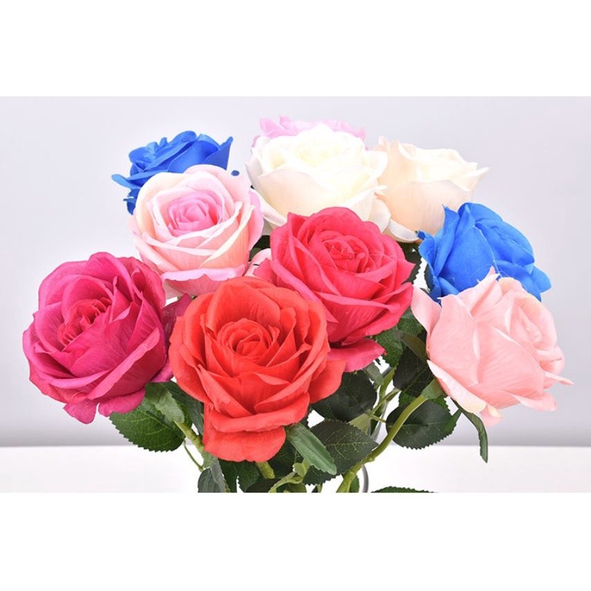1pc Artificial Red Rose Wedding Decoration Artificial Flowers Vivid Real Touch Roses Artificial Silk Flower Bride(2062L) - Image 2